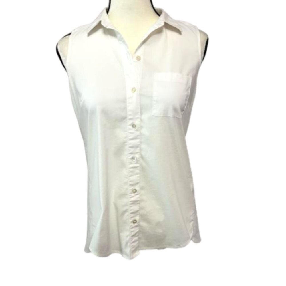 J.Jill White Shirt Collection Sleeveless Button DownTop Sz. XS #1919